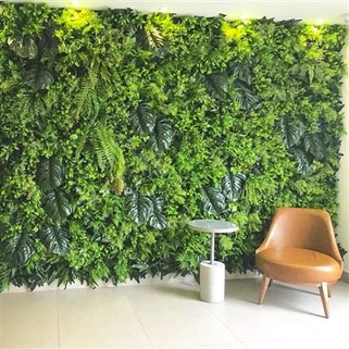 3D gröna konstgjorda växter väggpanel plast vägg bakgrund
