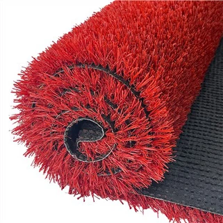 Röd syntetisk konstgräs